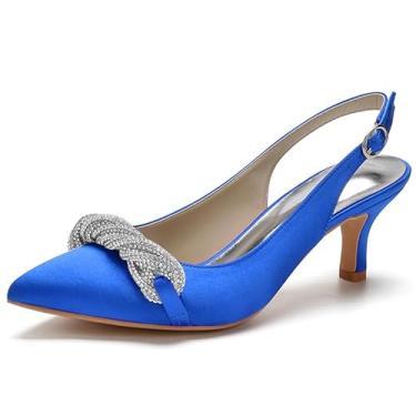 Imagem de GAGALU Sandálias femininas de bico fino, sapatos de festa de verão, Azul, 37