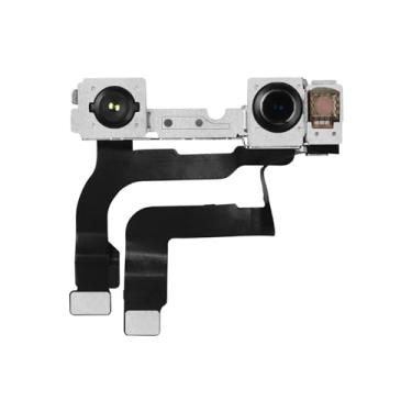 Imagem de Risidamoy Substituição da câmera frontal para iPhone 12 com módulo de lente de 12 MP para substituição do cabo flexível para iPhone 12 Pro com receptor de luz estruturado transmissor sensor conector