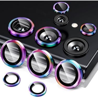 Imagem de BPZZ Protetor de lente para câmera Samsung Galaxy S24 Ultra, resistente a arranhões, claridade HD, ultrafino, vidro temperado 9H com bordas de alumínio, capa de lente de metal individual, compatível