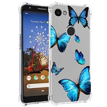 Imagem de Zoeirc Capa para Pixel 3A XL G020C G020G Capa transparente para meninas e mulheres, capa protetora transparente de TPU macio à prova de choque para Google Pixel 3A XL (borboleta)