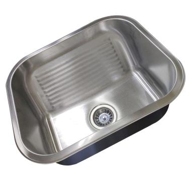 Imagem de Tanque Lavanderia 30 Litros Aço Inox Esfrega Lava Roupa Lavabo Limpeza Area Externa Varanda