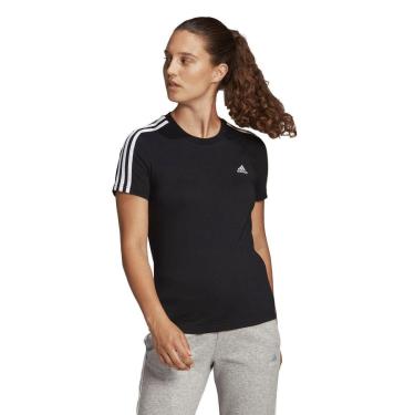 Imagem de Camiseta Adidas Manga Curta Essentials Slim 3 Stripes-Feminino