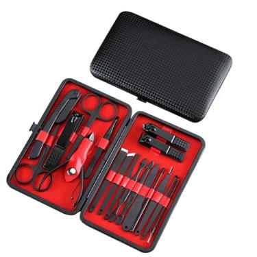 Imagem de SZITW Conjunto de mani com estojo Conjunto de pedi profissional Cortador de unhas Kit de preparação de salão de aço inoxidável para homens, mulheres, pais, idosos, pacientes, viagens, cuidados com