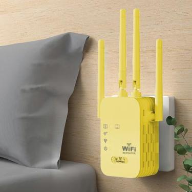 Imagem de Amplificador de sinal de extensor WiFi, repetidor de Internet sem fio para casa e exterior, amplificador de Internet com ponto de acesso de porta Ethernet, amplificador de sinal WiFi 2,4 Hz para casa