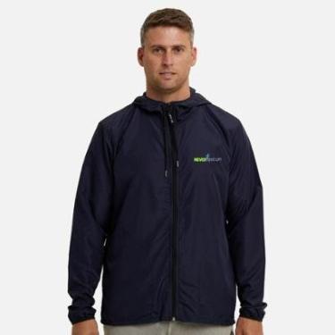 Imagem de Jaqueta Corta Vento Impermeável Masculina Azul Marinho WSS Never Give Up!-Masculino