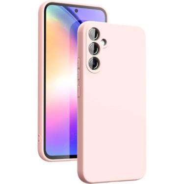Imagem de Capa de silicone líquido para samsung galaxy a25 5g a15 a05 a05s s23 fe s23 plus s22 ultra s21 fe capa de telefone macia, rosa, para s21 fe