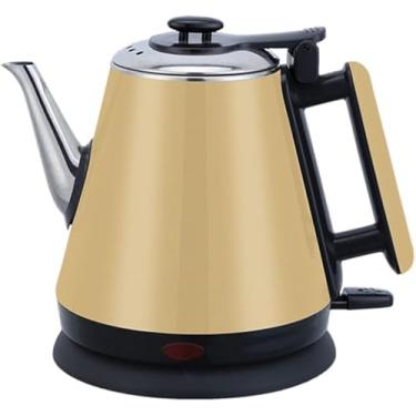 Imagem de Chaleira elétrica de fervura rápida, chaleira de jarros de 1,2l com proteção rápida para fervura e fervura a seco, chaleira de café 1200 W/rosa, dourada