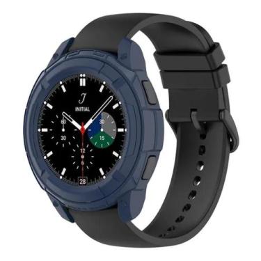 Imagem de Case Com Coroa+ Película P/ Galaxy Watch 4 Classic 42mm - Azul - T-Shi