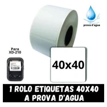 Imagem de 5 Rolo Etiqueta P/ Impressora Xd-210 - 40x40 Prova D'agua - XD MEGA, P