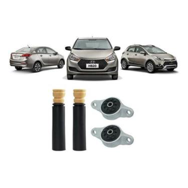 Imagem de 2 Kit Coxim Batente Coifa Traseiro Hb20 2015 2016 2017 2018 - Qualykit