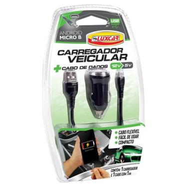 Imagem de Carregadores Veiculares + Cabo De Dados - LUXCAR