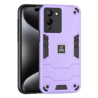 Imagem de Kukoufey Capa de telefone compatível com Infinix Note 12 Turbo, compatível com Infinix Note 12 G96 X670 Capa de camada dupla à prova de queda TPU+PC Capa protetora 2 em 1 roxa