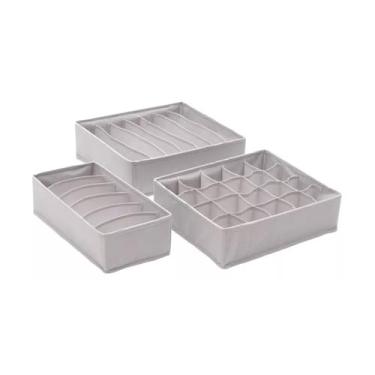 Imagem de Kit 3 Organizadores de Gaveta para Calcinhas, Meias e Sutiãs