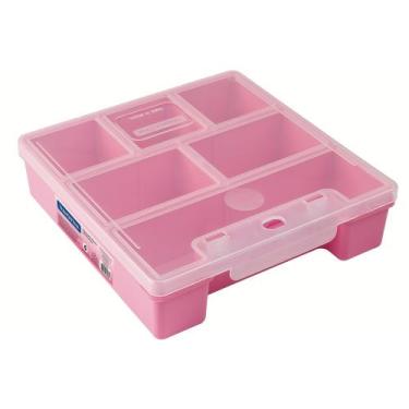 Imagem de Caixa Organizadora Plástico Rosa 7.1/2" Tramontina com Tampa Transpare