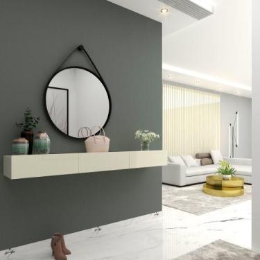 Imagem de Aparador Nicho Sala Suspenso 3 Gavetas 202 Nobre Off White - Gelius - 