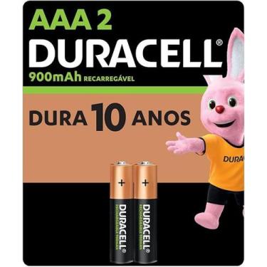Imagem de Pilha Recarregável AAA Pequena DURACELL com 2 unidades
