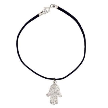 Imagem de Pulseira camurça Mão de Fátima Hamsa 20mm - Sunshine Cristais, Pratead