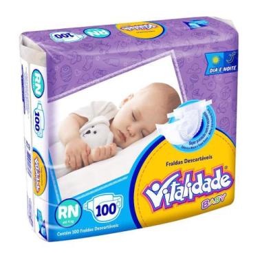 Imagem de Fralda infantil vitalidade baby rn/ 100 un - KAIRÓS