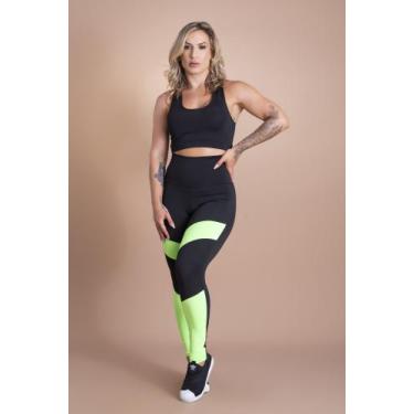 Imagem de Conjunto Fitness Feminino Calça Legging Detalhe Cintura Alta E Top Nad
