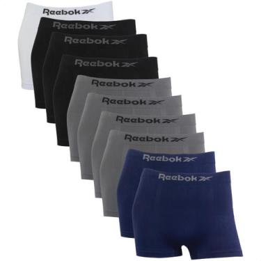 Imagem de Kit 10 Cuecas Boxer Reebok Masculina Microfibra Premium Lisa, 1branco,