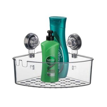 Imagem de Suporte Porta Shampoo Cesto Multiuso De Canto Com Ventosa Natural - 40