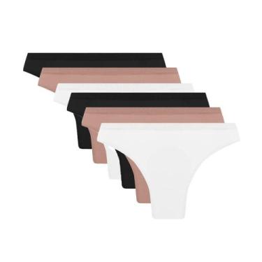 Imagem de Kit com 6 Calcinhas Trifil C04404/4404 Biquíni - Branco/Preto/Chocolat