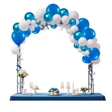 Imagem de Kit 125 Azul n9 +Branco + Azul Metalizado Balão Bexiga Festa - joy