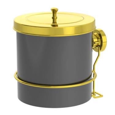 Imagem de Lixeira Redonda 5 Litros Com Suporte Ventosa - Future Industria Metalu