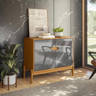 Imagem de Aparador Buffet Intense 2 Portas Retrô com Pés de Madeira Freijó / Off