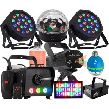 Imagem de Kit Iluminação Festa Total 9x1 Laser Fumaça Strobo Bola Luz - showtech