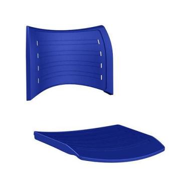 Imagem de Assento e encosto cadeira plástica iso - Frisokar, Azul