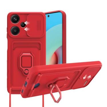 Imagem de Anlalish Capa compatível com Xiaomi Redmi Note 13 Pro Plus 5G com porta-cartões à prova de choque com capa para câmera, capa para telefone Redmi Note 13 Pro Plus 5G com cordão magnético suporte