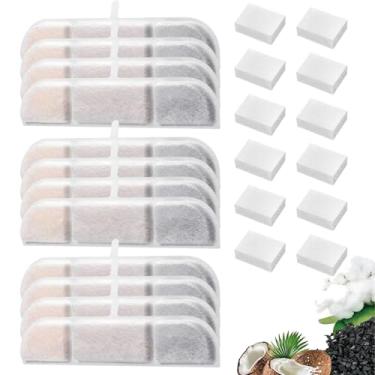 Imagem de 12 pacotes de filtros de substituição compatíveis com fonte de água DownyPaws Wireless Cat 2,4 g/2,5L, filtro de fonte de gato para fonte de água de gato operada por bateria DPWFP6