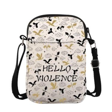 Imagem de Bolsa tiracolo inspirada na quarta asa Hello Violence Messenger Bag Rider Gift Basgiath Violeta Sorrengail presente chama de ferro presente, Helloviolencecrosss