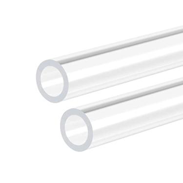 Imagem de DMiotech 2 tubos de acrílico transparente de 5/40.6 cm x 1/5.1 cm 50.8 cm tubo de plástico rígido para tubo de água de aquário, sistema de resfriamento de água, encanamento