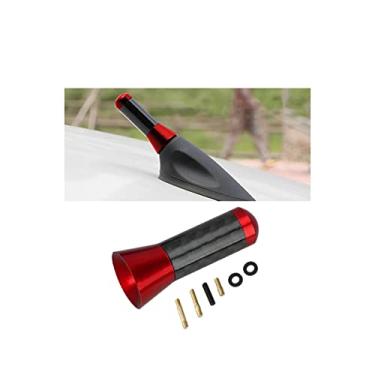 Imagem de Antena curta para carro, antena universal de 3,5 cm, mini antena de carro de fibra de carbono com rosca de liga de alumínio, acessórios de substituição automática para recepção de rádio FM AM