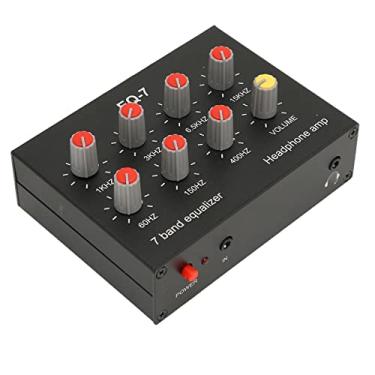 Imagem de Equalizador de som de 7 bandas, equalizador de áudio digital de canal duplo de ajuste de graves altos de 12 dB com entrada auxiliar frontal de 3,5 mm, entrada de saída EQ