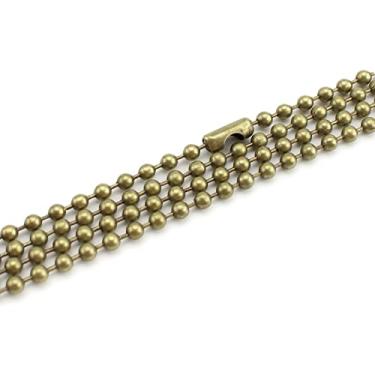 Imagem de CleverDelights Colares de corrente esférica de 2,4 mm - cor bronze antigo - pacote com 20 - comprimento de 61 cm