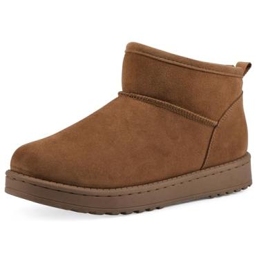 Imagem de WHITE MOUNTAIN Bota feminina Inspo forrada no tornozelo, Uísque/camurça, 41