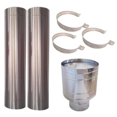 Imagem de Kit 2 Dutos de 9 Polegadas Inox 304 Chaminé Lareiras - LAURINDOS CHURR