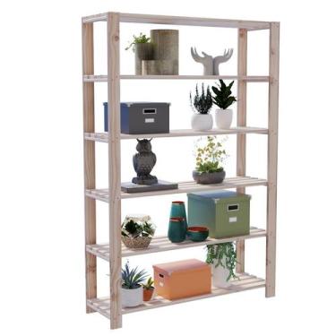 Imagem de Organizador de Livros Modelo Estante 6 Prateleiras pinus  Armário Aber