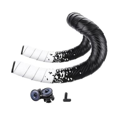 Imagem de Pegciuho Fita para Guidão de Bicicleta de Estrada, Envoltório de Guidão, EVA à Prova de Choque com Plugues de Extremidade de Guidão, Fita para Guidão de Bicicl, BRANCO