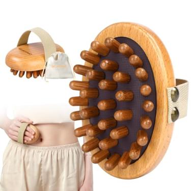 Imagem de Ferramenta de massagem terapêutica de madeira para gordura da barriga, escova corporal de massagem meridiana de madeira para removedor de celulite, massageador de drenagem linfática de celulite para