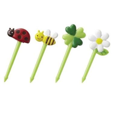 Imagem de (cloverleaf bee bug food picks for Bento Box Lunch Box) - cloverleaf bee bug food picks for Bento Box Lunch Box