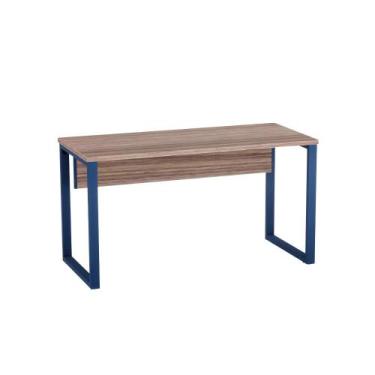 Imagem de Mesa Diretora Tubular P25 Pandin 1,50,7 M Walnut e Azul Del Rey