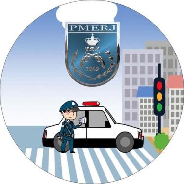 Imagem de Painel Festa Redondo C/ Elástico 1,50m Polícia - Fadrix