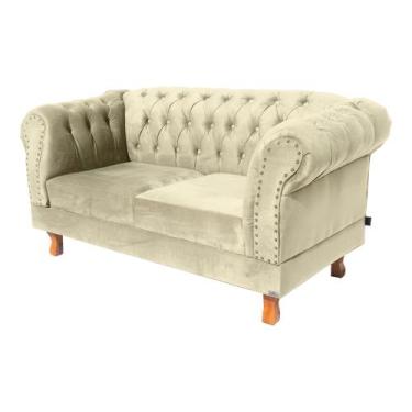 Imagem de Sofá Namoradeira 2 Lugares Chesterfield Duque Capitonê - Suede Preto /