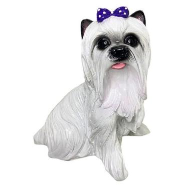 Imagem de Escultura em Resina Cachorro Yorkshire 1 Unidade Resistente Pintado à 