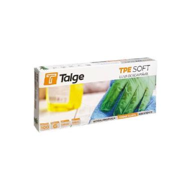 Imagem de Luva Descartável Talge TPE SOFT Resistente Caixa c/ 100 Un, P, Verde