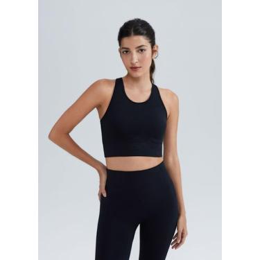Imagem de Top Esportivo Canelado Sem Costura Hering Sports, M, Preto